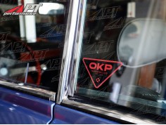 Sticker OKP RACING CLUB  80 x 45mm RED inside 2