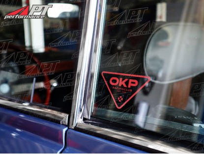 Sticker OKP RACING CLUB  80 x 45mm RED inside