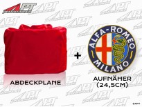 Car Cover Deluxe Satin Red M with Bag / Alfa Milano Logo
