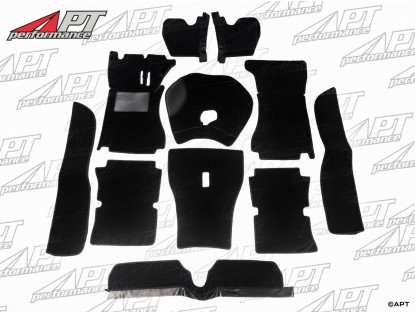 Carpet set black Bertone GT (standing pedals)