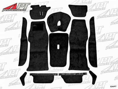 Carpet set black Giulia MK 1 (standing pedals)