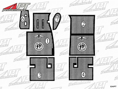 Set (6) rubber floor mats 2000 / 2600 Touring