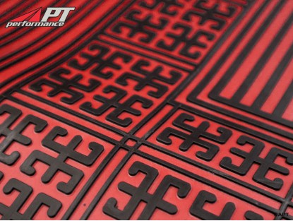 Rubber mat set (6) red GT Bertone hanging pedals