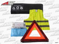 First aid kit incl. Euro warning triangle and safety vest