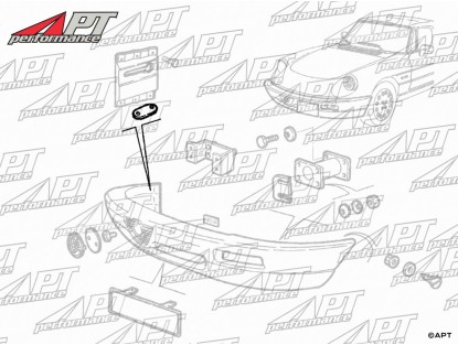 Rubber bracket for front / rear bumpers Spider 1990 - 93