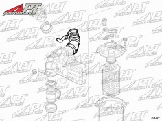 Upper air intake hose silicone Spider / GTV 1,8 - 2,0 TS 2