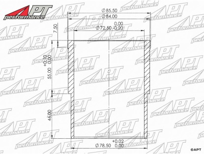 Cylinder liner Ferrari 250 73mm std. Semi