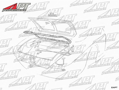 Boot lid rubber seal Ferrari 330 GTC / 365 GTC